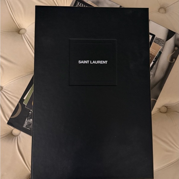 Saint Laurent Denim Open-Toe Heels - Picture 6 of 7